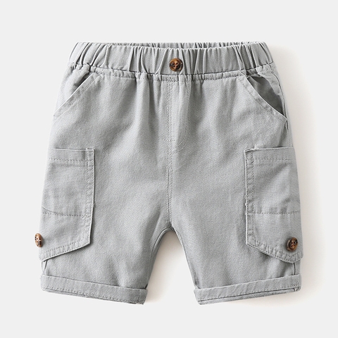 Quần short kaki bé trai phối túi phong cách Hàn Quốc
