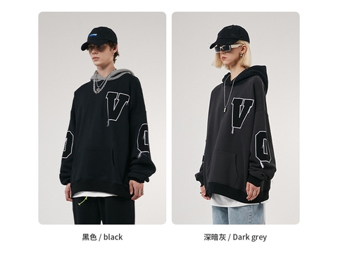 Áo hoodie OVDY unisex thêu chữ mới lạ thời trang thương hiệu cao cấp