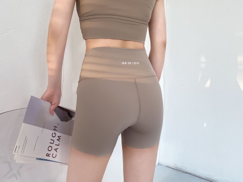 Quần legging nữ ngắn ôm dáng nâng mông cạp cao, phong cách Hàn Quốc
