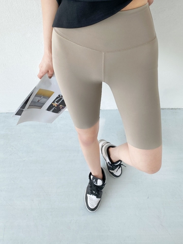 Quần lưng cao ôm dáng phong cách thể thao dài năm tấc dành cho nữ