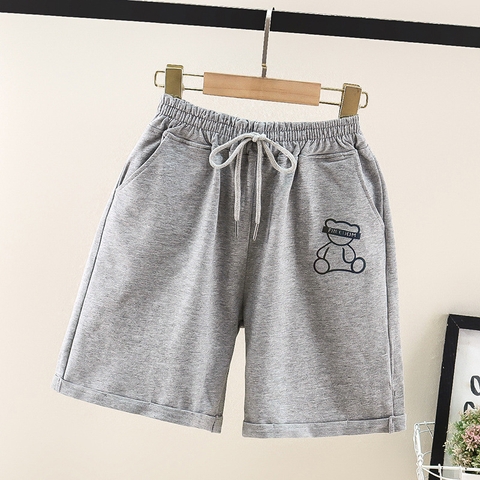 Quần short vải cotton thiết kế lưng dây rút phong cách Hàn Quốc dành cho bé gái