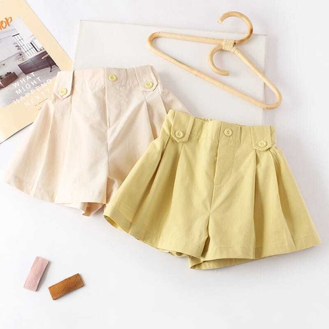 Quần short thể thao ống rộng vải cotton kiểu dáng mỏng phong cách thời trang Hàn Quốc dành cho bé gái