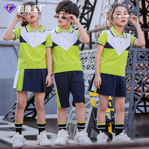 Bộ đồ thể thao ngắn tay cổ Polo phối màu cho bé trai