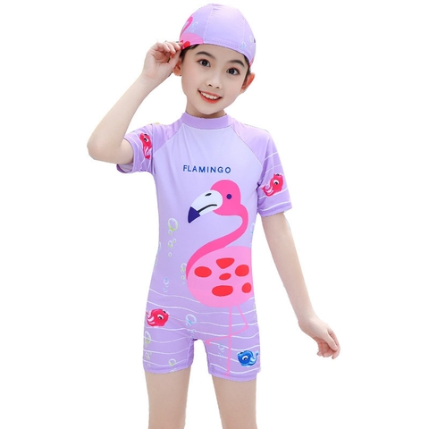 Đồ bơi liền mảnh in hình dễ thương vải nhanh khô dành cho bé gái