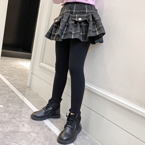 Quần legging giả váy có lớp nhung dày thời trang kiểu dáng mới dành cho bé gái