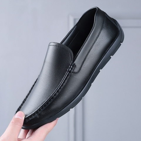 Giày lười nam chất da bò mềm mại kiểu dáng đơn giản