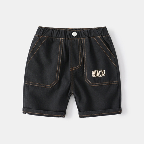 Quần short kaki thêu chữ phối viền cho bé trai