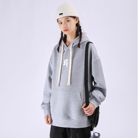 Áo hoodie unisex dài tay in chữ phong cách thời trang trung tính