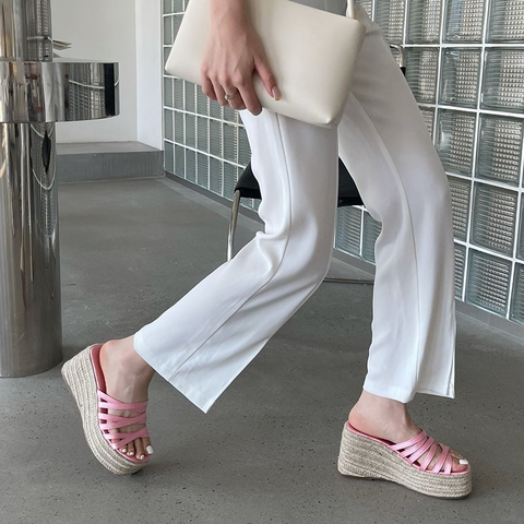 Giày sandal đế xuồng nữ phong cách La Mã thời trang đi biển mùa hè
