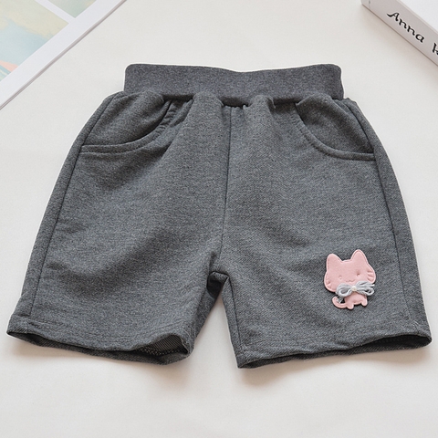 Quần short kiểu dáng thể thao in họa tiết mèo dễ thương dành cho bé gái