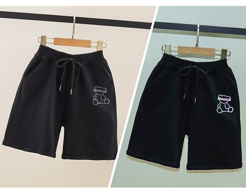 Quần short vải cotton thiết kế lưng dây rút phong cách Hàn Quốc dành cho bé gái
