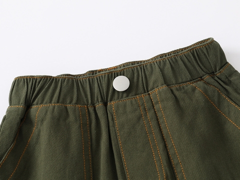 Quần short kaki thêu chữ phối viền cho bé trai