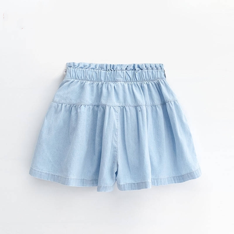 Quần short jean giả váy kiểu dáng mỏng dành cho bé gái