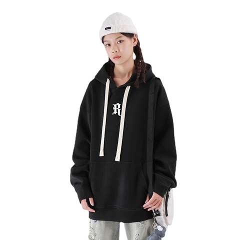 Áo hoodie unisex dài tay in chữ phong cách thời trang trung tính