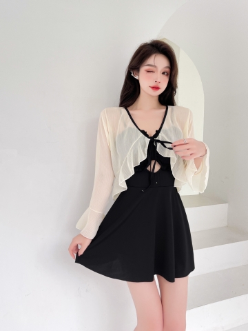 Bộ đồ bơi hai mảnh phối ren mỏng gợi cảm hợp thời trang quyến rũ
