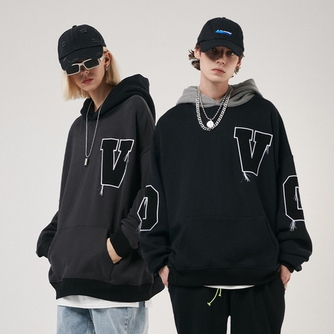 Áo hoodie OVDY unisex thêu chữ mới lạ thời trang thương hiệu cao cấp