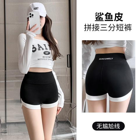Quần legging ba tấc, thiết kế lai quần màu sắc tương phản đẹp mắt