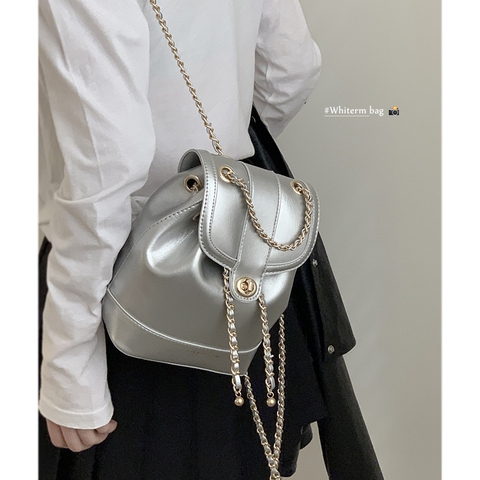Balo đeo vai phối dây xích, phong cách Hàn Quốc dành cho nữ