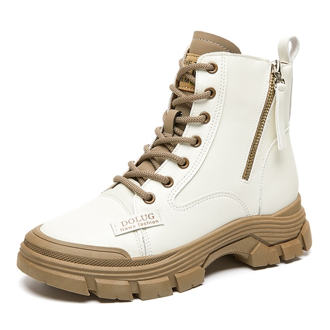 Giày boots da nữ kiểu dáng trẻ trung năng động phong cách Âu Mỹ
