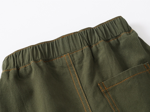 Quần short kaki thêu chữ phối viền cho bé trai