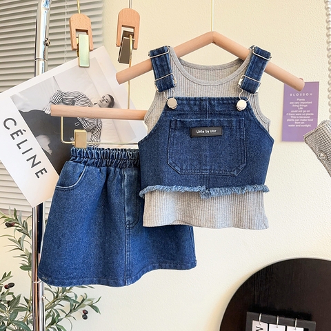 Bộ đồ phối ba mảnh kiểu dáng thời trang dành cho bé gái