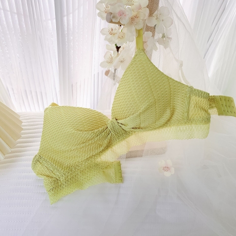 Bộ đồ lót nữ cup hình tam giác nâng ngực chống chảy xệ, phong cách tươi mới ngọt ngào