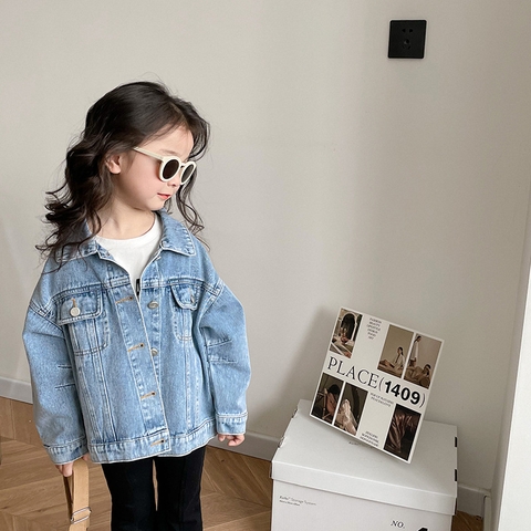 Áo khoác jean giản dị thời trang phong cách Hàn Quốc dành cho bé gái