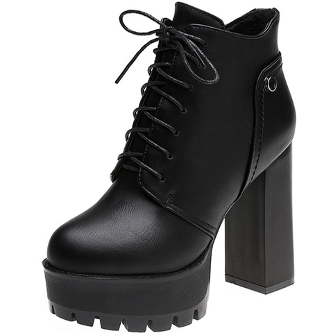 Giày boots cổ ngắn thời trang mũi tròn, chống thấm nước