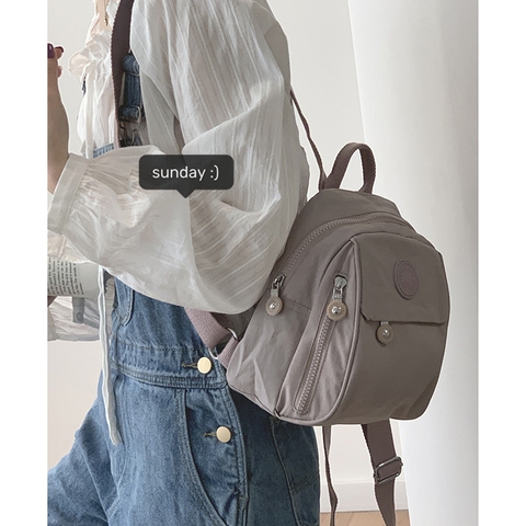 Balo nylon nhẹ, thiết kế đơn giản thời trang Hàn Quốc dành cho nữ