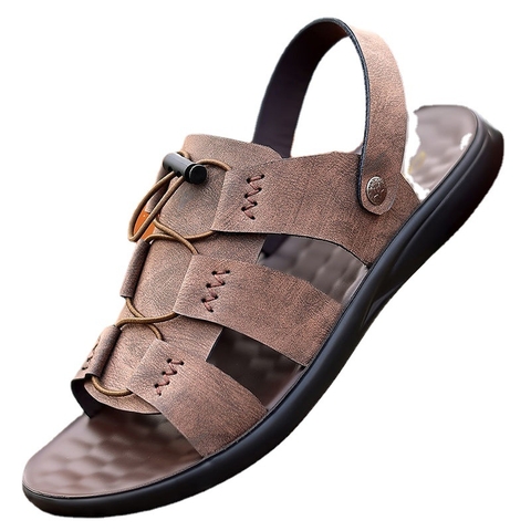 Dép sandal nam chất da mềm đế cao su chống trơn trượt