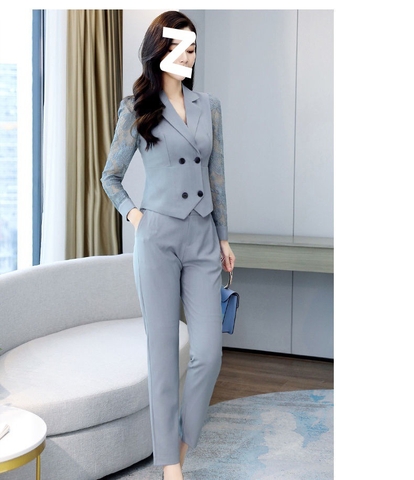 Bộ đồ vest hai mảnh ôm dáng thời trang cao cấp dành cho nữ