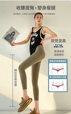 Quần legging nữ dài bảy tấc ôm dáng, phong cách Hàn Quốc dành cho các môn thể thao