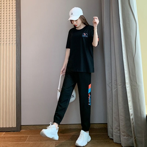 Bộ đồ cotton mỏng xu hướng thời trang giản dị dành cho các môn thể thao