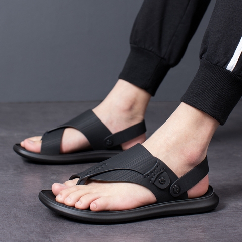 Dép sandal nam xỏ ngón chất da cao cấp chống thấm nước