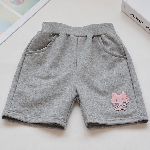 Quần short kiểu dáng thể thao in họa tiết mèo dễ thương dành cho bé gái