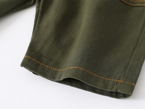 Quần short kaki thêu chữ phối viền cho bé trai