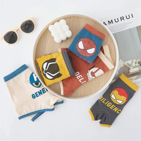 Combo 5 quần lót boxer cotton hoạt hình mềm mại cho bé trai