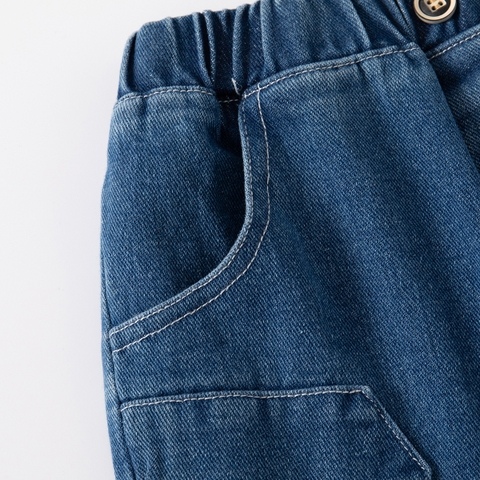 Quần short denim thoáng mát phối túi đơn giản cho bé trai