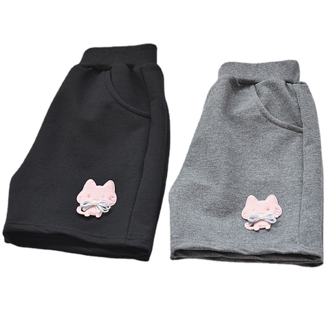 Quần short kiểu dáng thể thao in họa tiết mèo dễ thương dành cho bé gái