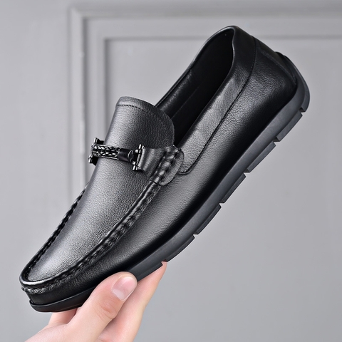 Giày lười nam chất da bò mềm kiểu dáng Châu Âu hiện đại