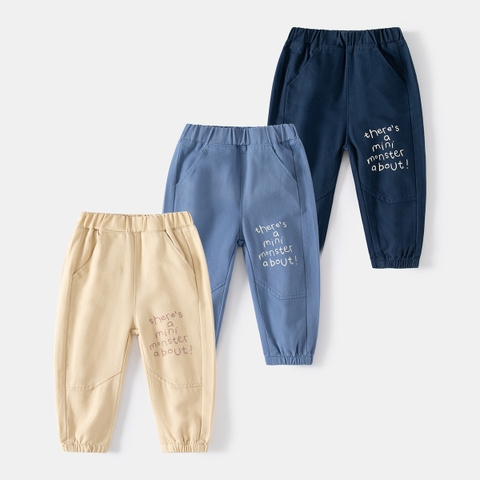 Quần kaki cotton thoải mái thấm hút mồ hôi cho bé trai