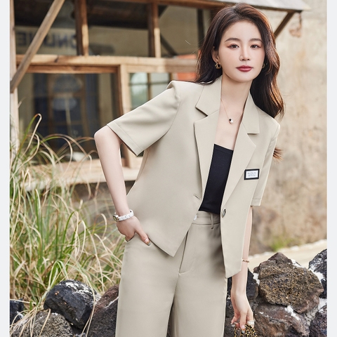 Bộ đồ vest tay ngắn quần dài thời trang, khí chất công sở dành cho nữ