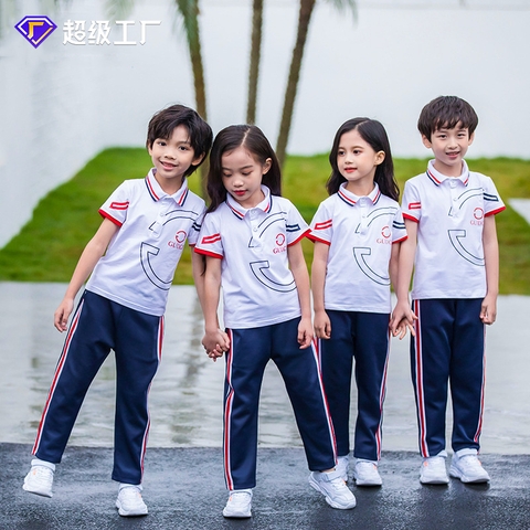Bộ đồ thể thao cotton ngắn tay cổ Polo và quần dài cho bé trai