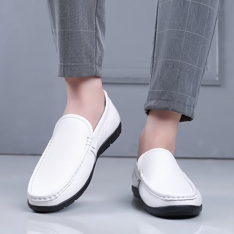 Giày lười nam chất da bò mềm mại kiểu dáng đơn giản