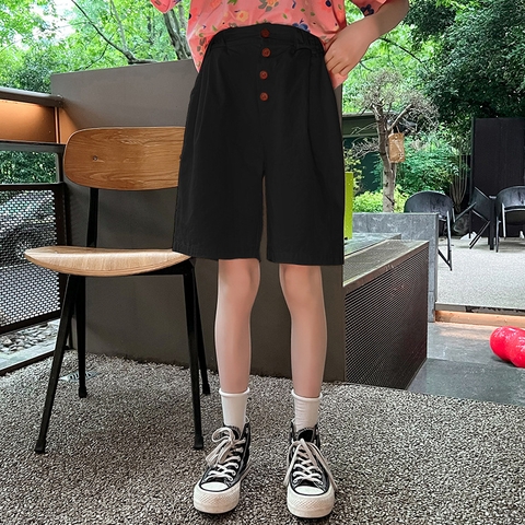 Quần short vải cotton kiểu dáng mỏng hợp thời trang dành cho bé gái