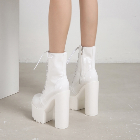 Giày boots nữ đế giày muffin phong cách Âu Mỹ