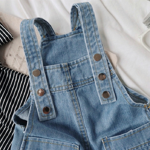 Quần yếm jean hai dây kiểu dáng mới dành cho bé gái