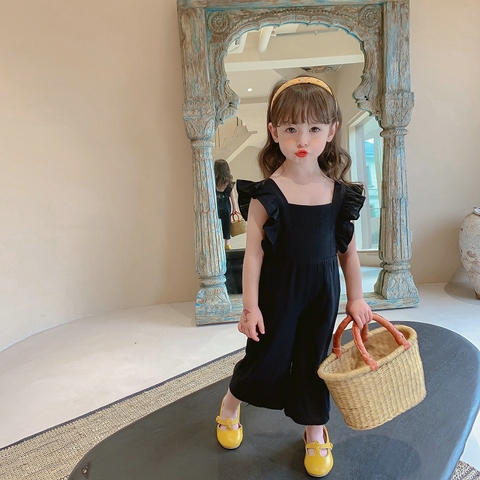 Áo liền quần tay phối ren hở lưng thời trang dành cho bé gái
