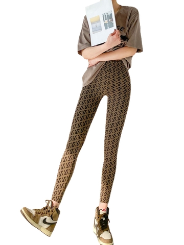 Quần legging dài chín tấc ôm dáng vải in độc đáo, phong cách Hàn Quốc dành cho nữ