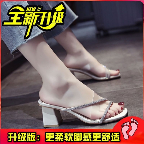 Dép sandal cao đế vuông xỏ ngón phiên bản Hàn Quốc phù hợp mọi lứa tuổi